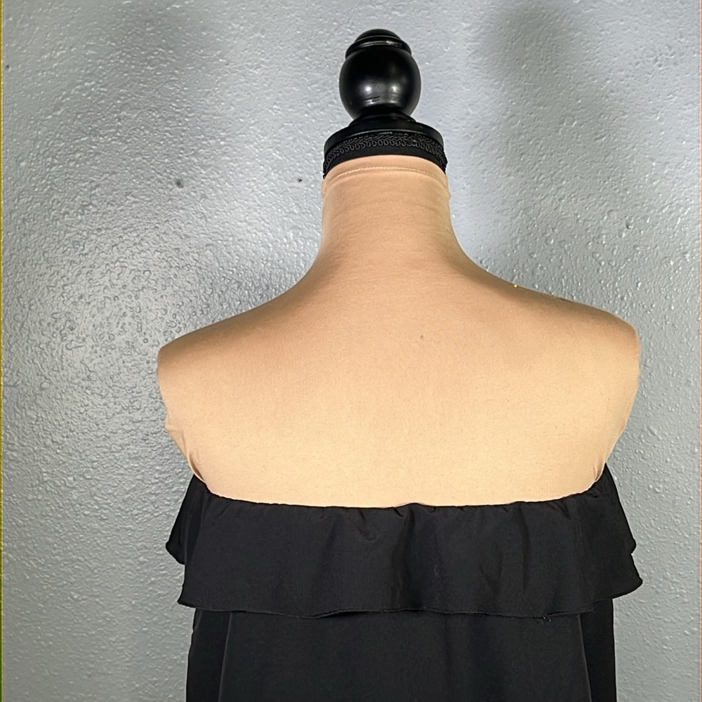 Intimately Free people black ruffle flounce strapless blouse sz XS - Picture 7 of 12